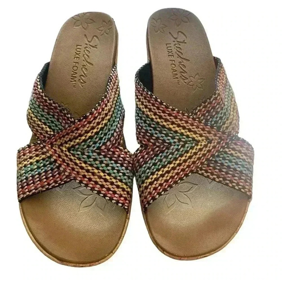 Sketchers Cali Beverlee Delighted Wedge Sandals Size 7 - Picture 2 of 5